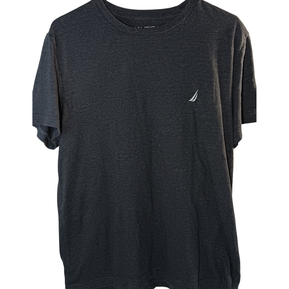 Nautica Mens Gray Heathered Short Sleeve T-Shirt Casual Minimalist Everyday